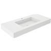 VISOBATH Lavabo a incasso rettangolare vasca centrale SOLID L 101 x H 14 x P 46 cm in solid surface bianco opaco