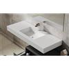 VISOBATH Lavabo a incasso rettangolare vasca centrale SOLID L 121 x H 14 x P 46 cm in solid surface bianco opaco