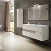 VISOBATH Mobile da bagno sospeso sotto lavabo L 120 x H 55 x P 45 cm tortora laccato opaco, 2 cassetti VISOBATH vision