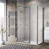 Leroy Merlin Box doccia con ingresso frontale pieghevole L 135 x H 195 cm, in vetro smerigliato SP. 6 mm, profilo argento cromato Record