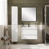 Leroy Merlin Mobile Linea L80 H55 P45 laccato bianco opaco 2 cassetti a chiusura ammortizzata e lavabo in ceramica vasca centrale