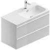 Leroy Merlin Mobile bagno sospeso con lavabo L 90 x H 55 x P 46 cm bianco opaco in truciolare 4 cassetti per doppia vasca Linea