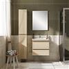Leroy Merlin Mobile Linea L 60 H 55 P45 in laminato rovere natura 2 cassetti a chiusura ammortizzata e lavabo in ceramica vasca centrale