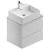 Leroy Merlin Mobile da bagno sospeso Pull con top L 60 x H 56 x P 46 cm bianco e argento laccato opaco, 2 cassetti, lavabo non incluso
