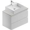 Leroy Merlin Mobile da bagno sospeso Pull con top L 80 x H 56 x P 46 cm bianco e argento laccato opaco, 2 cassetti, lavabo non incluso