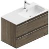 Leroy Merlin Mobile bagno sospeso con lavabo Linea L 90 x H 55 x P 46 cm rovere cotto in truciolare 4 cassetti per doppia vasca