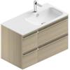 Leroy Merlin Mobile bagno sospeso con lavabo L 90 x H 55 x P 46 cm rovere natura in truciolare 4 cassetti per doppia vasca Linea