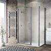 Leroy Merlin Box doccia con ingresso frontale saloon L 130 x H 195 cm, in vetro smerigliato SP. 6 mm, profilo argento cromato Record