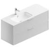 Leroy Merlin Mobile bagno sospeso con lavabo L 120 x H 57 x P 46 cm bianco in mdf 2 cassetti per vasca a sinistra Quadra