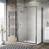 SIRO Box doccia con ingresso frontale scorrevole L 140 x H 195 cm, in vetro smerigliato SP. 6 mm, profilo argento cromato Record