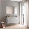 Leroy Merlin Mobile bagno sospeso con lavabo L 120 x H 55 x P 46 cm bianco opaco in truciolare 2 cassetti per vasca a destra Linea