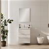 Leroy Merlin Mobile bagno sospeso con lavabo L 60 x H 56 x P 39.5 cm bianco opaco in mdf 3 cassetti per vasca centrale Pull, piedini non inclusi