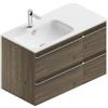 Leroy Merlin Mobile bagno sospeso con lavabo L 90 x H 55 x P 46 cm rovere cotto in truciolare 4 cassetti per doppia vasca Linea