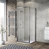 Leroy Merlin Box doccia con ingresso frontale saloon L 80 x H 195 cm, in vetro smerigliato SP. 6 mm, profilo argento cromato Record