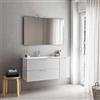 Leroy Merlin Mobile bagno sospeso con lavabo L 120 x H 57 x P 46 cm bianco in mdf, 1 anta 2 cassetti per vasca a sinistra Quadra