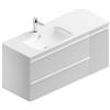 Leroy Merlin Mobile bagno sospeso con lavabo Linea L 120 x H 55 x P 46 cm bianco opaco in truciolare 1 anta 2 cassetti per vasca a sinistra