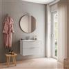 Leroy Merlin Mobile bagno sospeso con lavabo L 80 x H 57 x P 46 cm bianco in mdf 2 cassetti per vasca centrale Quadra