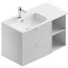 Leroy Merlin Mobile bagno sospeso con lavabo L 90 x H 57 x P 46 cm bianco in mdf 2 cassetti per vasca a sinistra Quadra