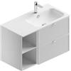 Leroy Merlin Mobile bagno sospeso con lavabo L 90 x H 57 x P 46 cm bianco in mdf 2 cassetti per vasca a destra Quadra