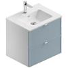 Leroy Merlin Mobile bagno sospeso con lavabo L 60 x H 57 x P 46 cm bianco-cielo in mdf 2 cassetti per vasca centrale Quadra