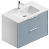 Leroy Merlin Mobile bagno sospeso con lavabo L 80 x H 57 x P 46 cm bianco-cielo in mdf 2 cassetti per vasca centrale Quadra