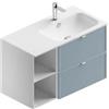 Leroy Merlin Mobile bagno sospeso con lavabo L 90 x H 57 x P 46 cm bianco-cielo in mdf 2 cassetti per vasca a destra Quadra