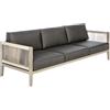 Leroy Merlin Divano da giardino con cuscino grigio e braccioli Portorico, struttura in alluminio seduta in poliestere marrone, L 232.5 x H 65 x P 82.5 cm