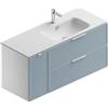 Leroy Merlin Mobile bagno sospeso con lavabo Quadra L 120 x H 57 x P 46 cm bianco-cielo in mdf 1 anta 2 cassetti per vasca a destra