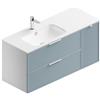 Leroy Merlin Mobile bagno sospeso con lavabo L 120 x H 57 x P 46 cm bianco-cielo in mdf, 1 anta 2 cassetti per vasca a sinistra Quadra