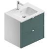 Leroy Merlin Mobile bagno sospeso con lavabo L 60 x H 57 x P 46 cm bianco-mirto in mdf 2 cassetti per vasca centrale Quadra