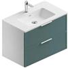 Leroy Merlin Mobile bagno sospeso con lavabo L 80 x H 57 x P 46 cm bianco-mirto in mdf 2 cassetti per vasca centrale Quadra