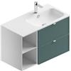 Leroy Merlin Mobile bagno sospeso con lavabo L 90 x H 57 x P 46 cm bianco-mirto in mdf 2 cassetti per vasca a destra Quadra