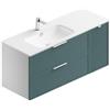 Leroy Merlin Mobile bagno sospeso con lavabo Quadra L 120 x H 57 x P 46 cm bianco-mirto in mdf 1 anta 2 cassetti per vasca a sinistra