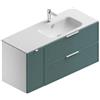 Leroy Merlin Mobile bagno sospeso con lavabo Quadra L 120 x H 57 x P 46 cm bianco-mirto in mdf 1 anta 2 cassetti per vasca a destra