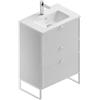 Leroy Merlin Mobile bagno da terra con lavabo L 60 x H 93 x P 39 cm bianco in mdf 3 cassetti per vasca centrale Quadra