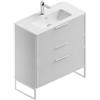 Leroy Merlin Mobile bagno da terra con lavabo L 80 x H 93 x P 39 cm bianco in mdf 3 cassetti per vasca centrale Quadra