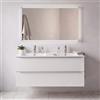 Leroy Merlin Mobile bagno sospeso Neo Groove L 121 x H 66 x P 49 cm, 2 cassetti con maniglia cromo, lavabo in ceramica con doppia vasca Maya incluso, lino cannettato