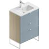 Leroy Merlin Mobile bagno da terra con lavabo L 60 x H 93 x P 39 cm natura/cielo in mdf 3 cassetti per vasca centrale Quadra