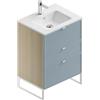 Leroy Merlin Mobile bagno da terra con lavabo L 60 x H 93 x P 46 cm natura/cielo in mdf 3 cassetti per vasca centrale Quadra