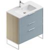 Leroy Merlin Mobile bagno da terra con lavabo L 80 x H 93 x P 46 cm natura/cielo in mdf 3 cassetti per vasca centrale Quadra