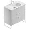 Leroy Merlin Mobile bagno da terra con lavabo L 80 x H 93 x P 46 cm bianco in mdf 3 cassetti per vasca centrale Quadra