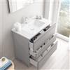 Leroy Merlin Mobile bagno sospeso con lavabo Pull L 80 x H 56 x P 46 cm grigio artico opaco in mdf 3 cassetti per vasca centrale , piedini non inclusi