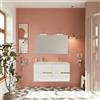 Leroy Merlin Composizione Eva sospeso L 120 x P 44 x H 50 cm, con due cassetti, Rovere naturale e Bianco Lucido, lavabo in ceramica, specchiera e lampada LED