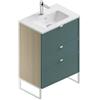 Leroy Merlin Mobile bagno da terra con lavabo L 60 x H 93 x P 39 cm natura/mirto in mdf 3 cassetti per vasca centrale Quadra