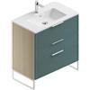 Leroy Merlin Mobile bagno da terra con lavabo L 80 x H 93 x P 46 cm natura/mirto in mdf 3 cassetti per vasca centrale Quadra