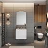 Leroy Merlin Composizione Eva 60 cm, con due cassetti, Bianco Lucido, lavabo in ceramica, specchiera e lampada LED