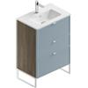 Leroy Merlin Mobile bagno da terra con lavabo L 60 x H 93 x P 39 cm cotto/cielo in mdf 3 cassetti per vasca centrale Quadra