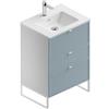 Leroy Merlin Mobile bagno da terra con lavabo L 60 x H 93 x P 46 cm bianco-cielo in mdf 3 cassetti per vasca centrale Quadra