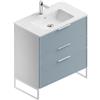 Leroy Merlin Mobile bagno da terra con lavabo L 80 x H 93 x P 46 cm bianco-cielo in mdf 3 cassetti per vasca centrale Quadra