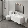 Leroy Merlin Mobile bagno sospeso con lavabo Pull L 120 x H 56 x P 46 cm bianco opaco in mdf 2 cassetti per vasca a sinistra , piedini non inclusi